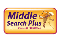 Middle Search Plus powered by EBSCOhost logo of a boy and his skateboard
