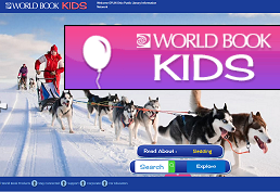 Screenshot of World Book Kids database homescreen